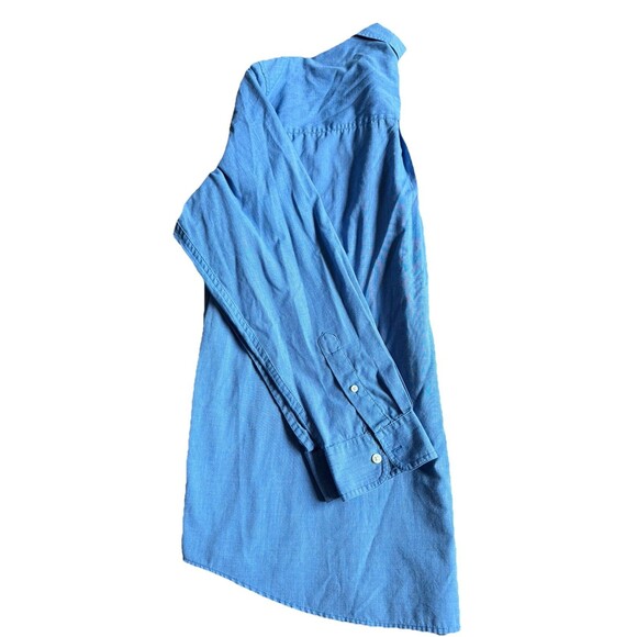 Chaps Men's Easy Care Long Sleeve Button Front Shirt Oxford Size XL Blue Soft - Picture 6 of 6